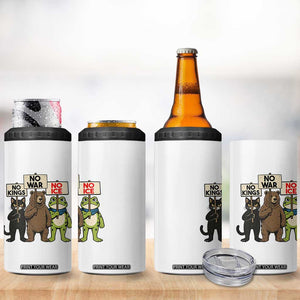 Funny Animal Protest 4 in 1 Can Cooler Tumbler No Kings No Wars No Ice TS12 Print Your Wear