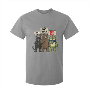 Funny Animal Protest T Shirt For Kid No Kings No Wars No Ice TS12 Sport Gray Print Your Wear