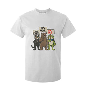 Funny Animal Protest T Shirt For Kid No Kings No Wars No Ice TS12 White Print Your Wear