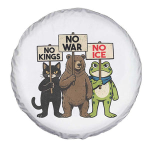 Funny Animal Protest Spare Tire Cover No Kings No Wars No Ice TS12 Print Your Wear