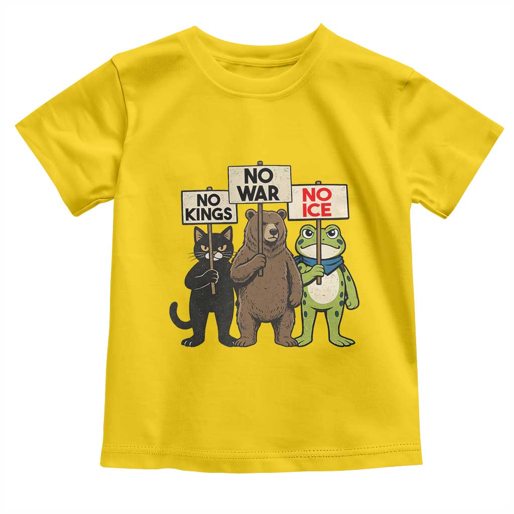 Funny Animal Protest Toddler T Shirt No Kings No Wars No Ice TS12 Daisy Print Your Wear