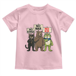 Funny Animal Protest Toddler T Shirt No Kings No Wars No Ice TS12 Light Pink Print Your Wear