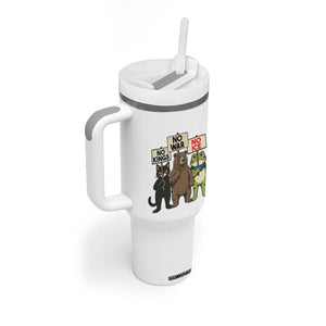 Funny Animal Protest Tumbler With Handle No Kings No Wars No Ice TS12 Print Your Wear