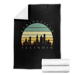Vintage Springfield Illinois Pride Throw Blanket Scenic Cityscape Gift TS12 Black Print Your Wear