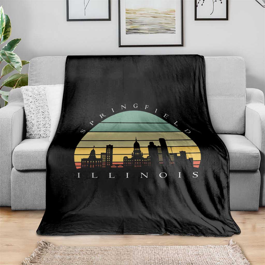 Vintage Springfield Illinois Pride Throw Blanket Scenic Cityscape Gift TS12 Print Your Wear