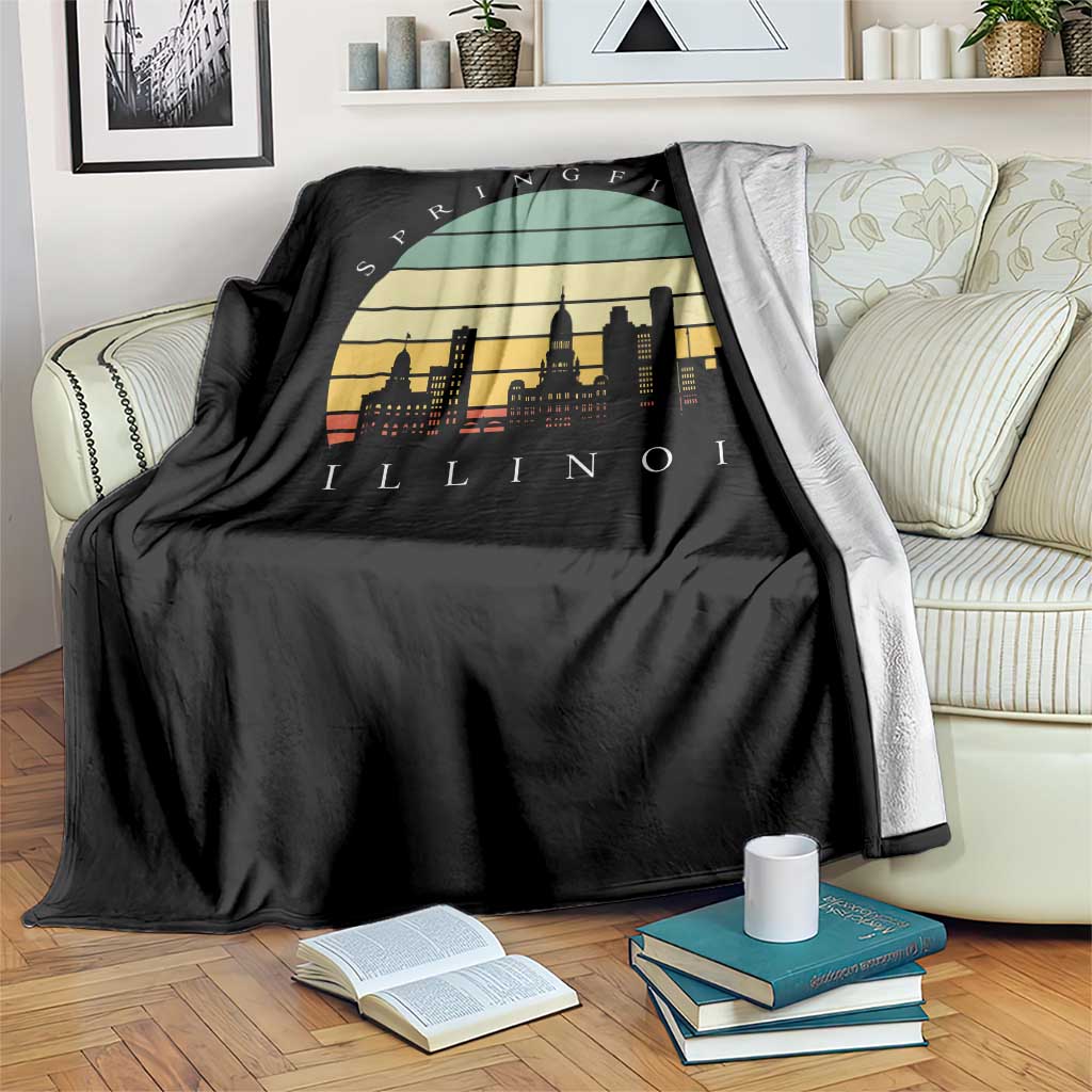 Vintage Springfield Illinois Pride Throw Blanket Scenic Cityscape Gift TS12 Print Your Wear