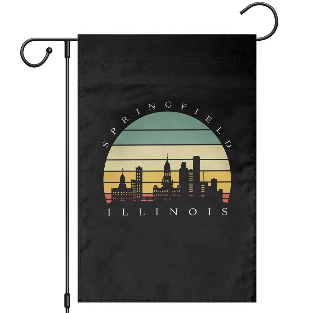 Vintage Springfield Illinois Pride Garden Flag Scenic Cityscape Gift TS12 Black Print Your Wear