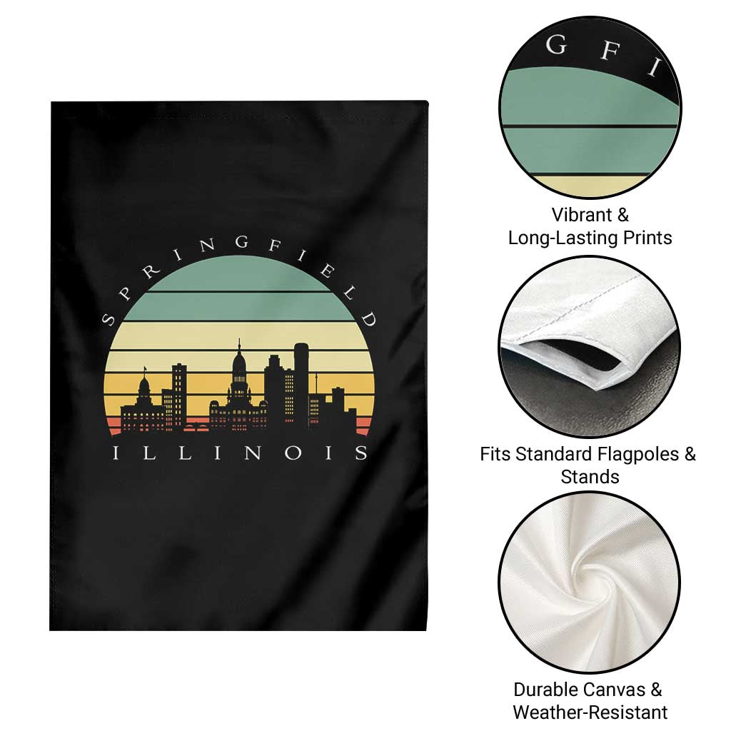 Vintage Springfield Illinois Pride Garden Flag Scenic Cityscape Gift TS12 Print Your Wear