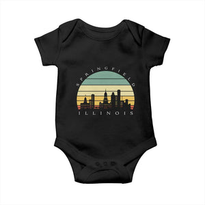 Vintage Springfield Illinois Pride Baby Onesie Scenic Cityscape Gift TS12 Black Print Your Wear