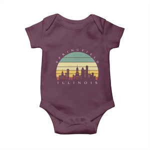 Vintage Springfield Illinois Pride Baby Onesie Scenic Cityscape Gift TS12 Maroon Print Your Wear