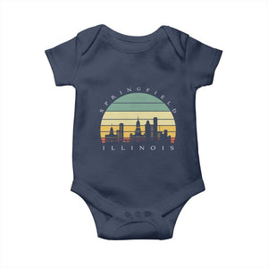 Vintage Springfield Illinois Pride Baby Onesie Scenic Cityscape Gift TS12 Navy Print Your Wear