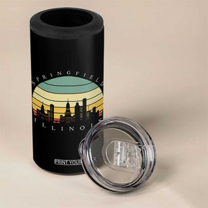 Vintage Springfield Illinois Pride 4 in 1 Can Cooler Tumbler Scenic Cityscape Gift TS12 Print Your Wear