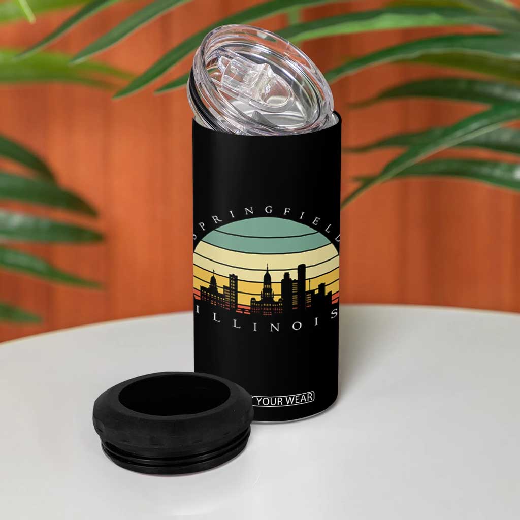 Vintage Springfield Illinois Pride 4 in 1 Can Cooler Tumbler Scenic Cityscape Gift TS12 Print Your Wear