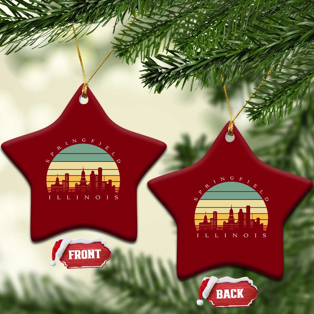 Vintage Springfield Illinois Pride Ceramic Ornament Scenic Cityscape Gift TS12 Print Your Wear