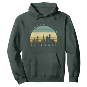 Vintage Springfield Illinois Pride Hoodie Scenic Cityscape Gift TS12 Dark Forest Green Print Your Wear