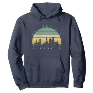Vintage Springfield Illinois Pride Hoodie Scenic Cityscape Gift TS12 Navy Print Your Wear