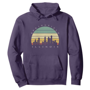 Vintage Springfield Illinois Pride Hoodie Scenic Cityscape Gift TS12 Purple Print Your Wear