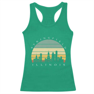 Vintage Springfield Illinois Pride Racerback Tank Top Scenic Cityscape Gift TS12 Irish Green Print Your Wear