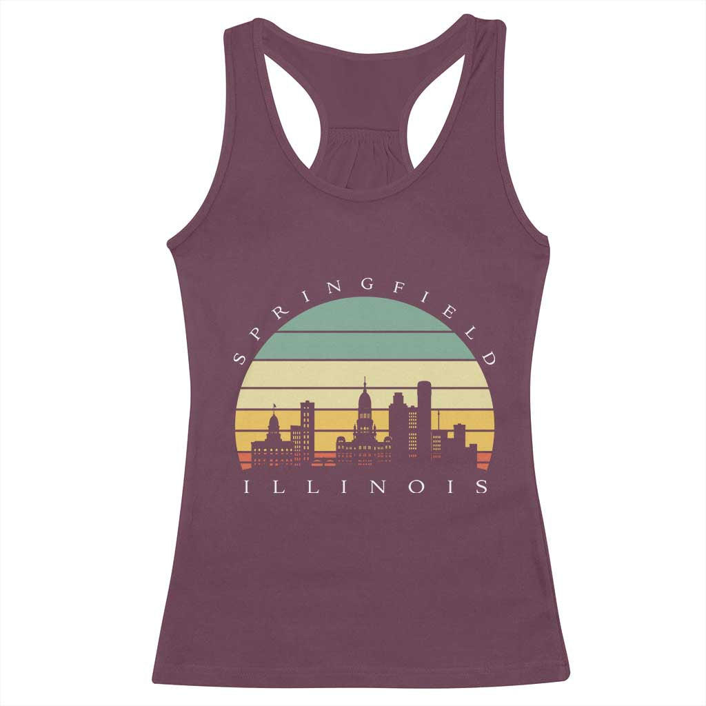 Vintage Springfield Illinois Pride Racerback Tank Top Scenic Cityscape Gift TS12 Maroon Print Your Wear