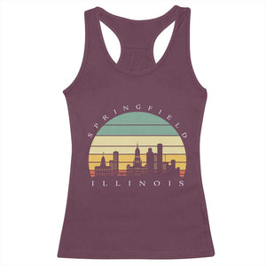 Vintage Springfield Illinois Pride Racerback Tank Top Scenic Cityscape Gift TS12 Maroon Print Your Wear