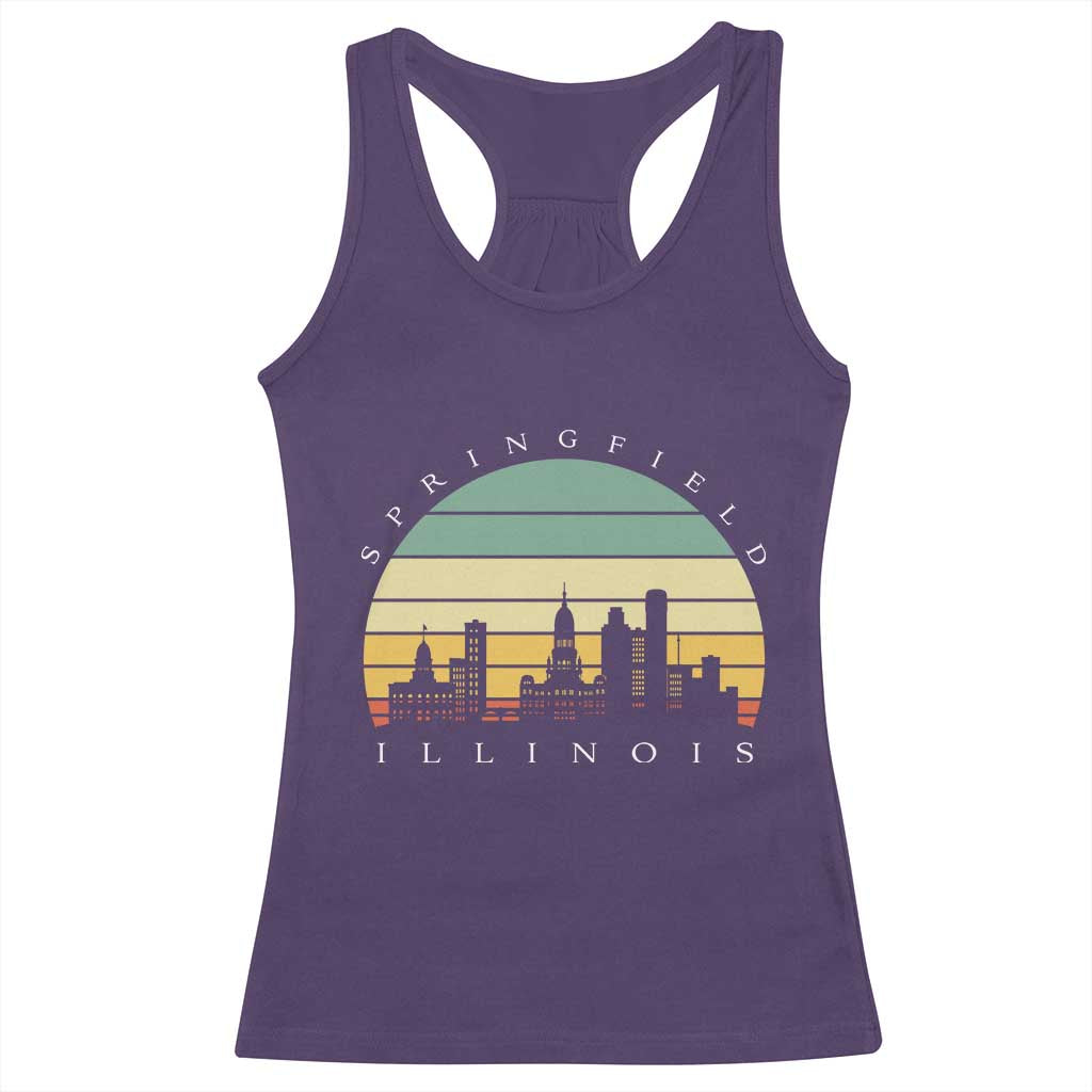Vintage Springfield Illinois Pride Racerback Tank Top Scenic Cityscape Gift TS12 Purple Print Your Wear
