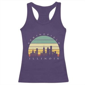 Vintage Springfield Illinois Pride Racerback Tank Top Scenic Cityscape Gift TS12 Purple Print Your Wear