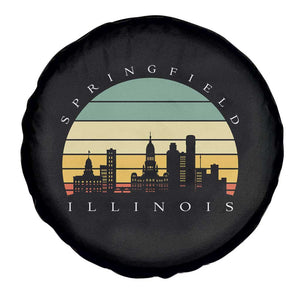 Vintage Springfield Illinois Pride Spare Tire Cover Scenic Cityscape Gift TS12 Print Your Wear
