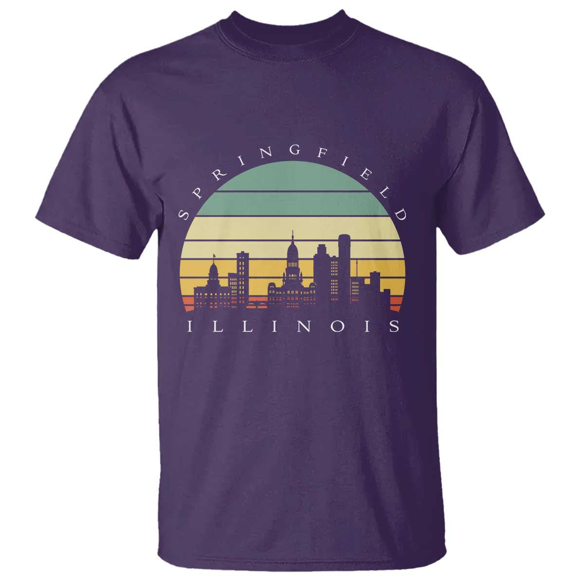 Vintage Springfield Illinois Pride T Shirt Scenic Cityscape Gift TS12 Purple Print Your Wear