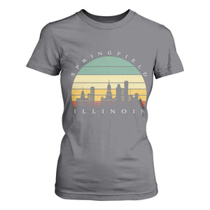 Vintage Springfield Illinois Pride T Shirt For Women Scenic Cityscape Gift TS12 Charcoal Print Your Wear