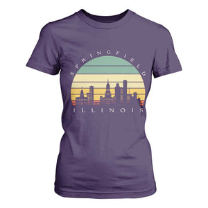Vintage Springfield Illinois Pride T Shirt For Women Scenic Cityscape Gift TS12 Purple Print Your Wear