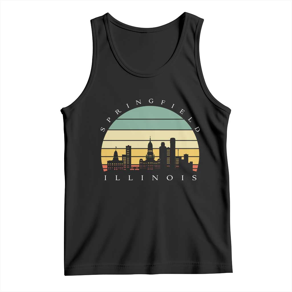 Vintage Springfield Illinois Pride Tank Top Scenic Cityscape Gift TS12 Black Print Your Wear