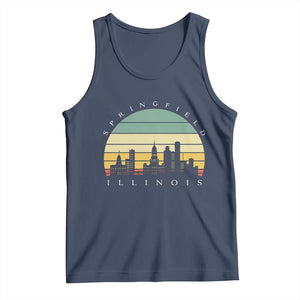 Vintage Springfield Illinois Pride Tank Top Scenic Cityscape Gift TS12 Navy Print Your Wear
