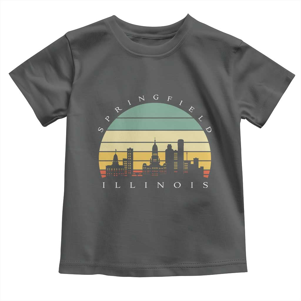 Vintage Springfield Illinois Pride Toddler T Shirt Scenic Cityscape Gift TS12 Dark Heather Print Your Wear