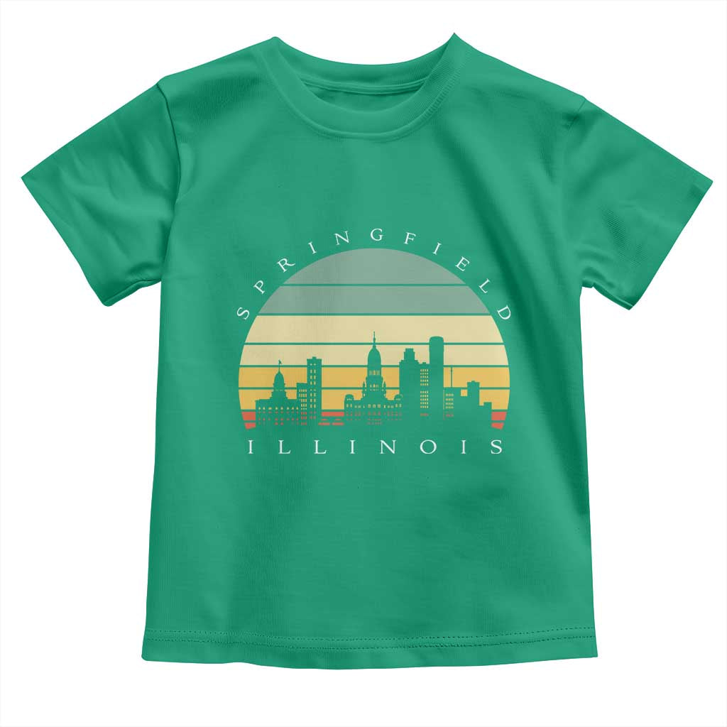 Vintage Springfield Illinois Pride Toddler T Shirt Scenic Cityscape Gift TS12 Irish Green Print Your Wear