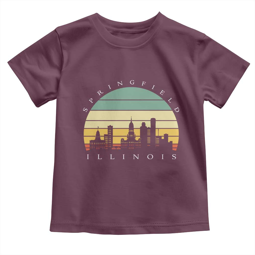 Vintage Springfield Illinois Pride Toddler T Shirt Scenic Cityscape Gift TS12 Maroon Print Your Wear