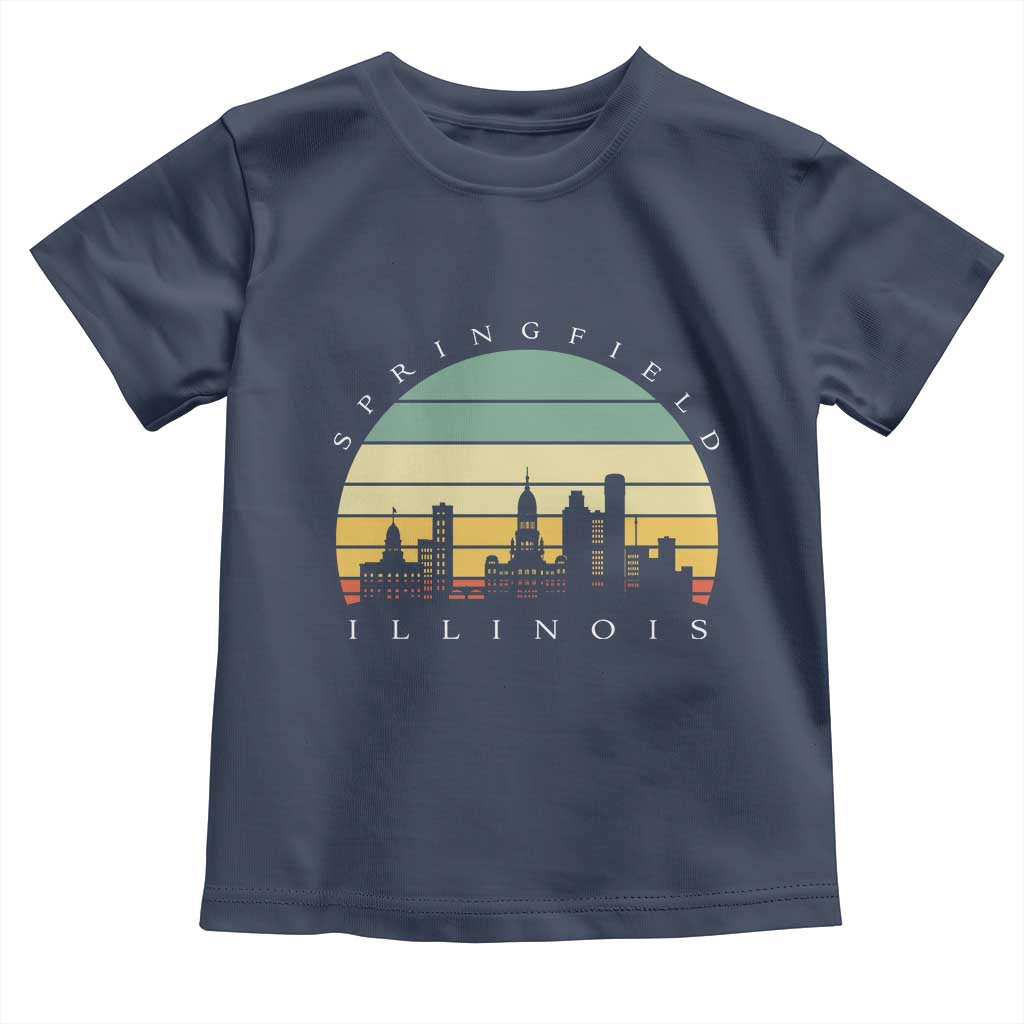 Vintage Springfield Illinois Pride Toddler T Shirt Scenic Cityscape Gift TS12 Navy Print Your Wear