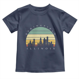 Vintage Springfield Illinois Pride Toddler T Shirt Scenic Cityscape Gift TS12 Navy Print Your Wear