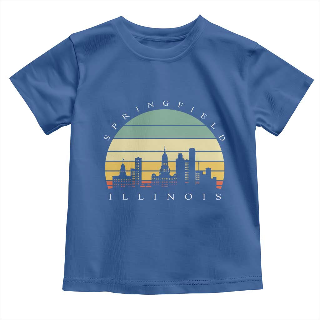 Vintage Springfield Illinois Pride Toddler T Shirt Scenic Cityscape Gift TS12 Royal Blue Print Your Wear