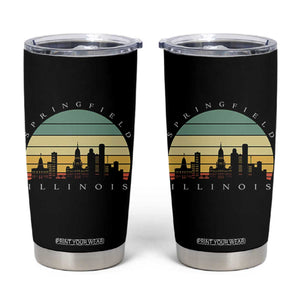 Vintage Springfield Illinois Pride Tumbler Cup Scenic Cityscape Gift TS12 Black Print Your Wear