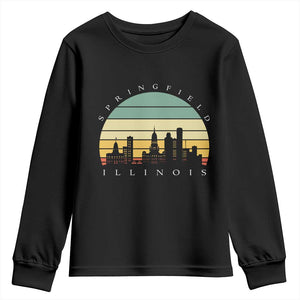 Vintage Springfield Illinois Pride Youth Sweatshirt Scenic Cityscape Gift TS12 Black Print Your Wear