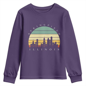 Vintage Springfield Illinois Pride Youth Sweatshirt Scenic Cityscape Gift TS12 Purple Print Your Wear