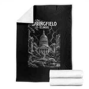 Historic Springfield Illinois Architecture Throw Blanket The Prairie State Souvenir Gift