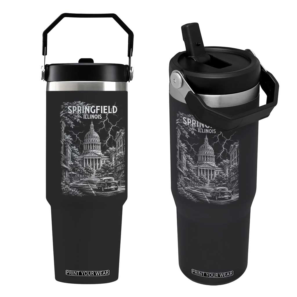 Historic Springfield Illinois Architecture Flip Straw Tumbler The Prairie State Souvenir Gift