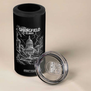 Historic Springfield Illinois Architecture 4 in 1 Can Cooler Tumbler The Prairie State Souvenir Gift