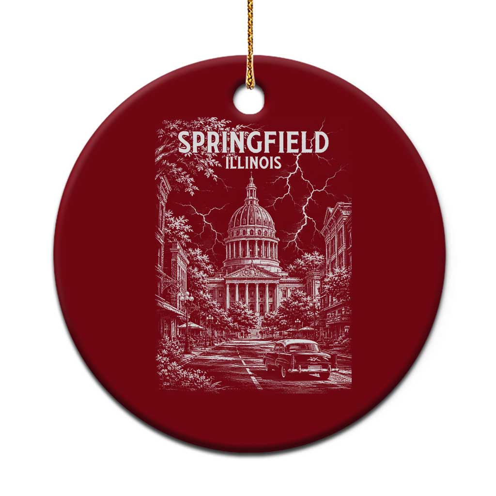 Historic Springfield Illinois Architecture Ceramic Ornament The Prairie State Souvenir Gift TS12 1pc Red Print Your Wear