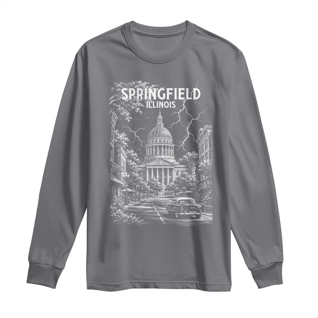 Historic Springfield Illinois Architecture Long Sleeve Shirt The Prairie State Souvenir Gift