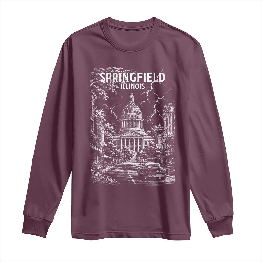 Historic Springfield Illinois Architecture Long Sleeve Shirt The Prairie State Souvenir Gift