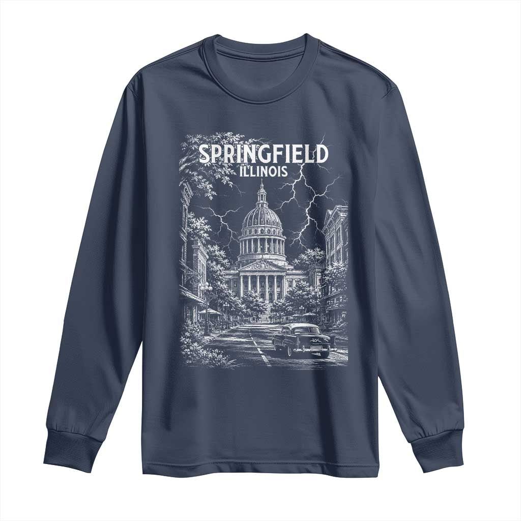 Historic Springfield Illinois Architecture Long Sleeve Shirt The Prairie State Souvenir Gift