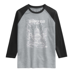 Historic Springfield Illinois Architecture Raglan Shirt The Prairie State Souvenir Gift