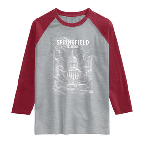 Historic Springfield Illinois Architecture Raglan Shirt The Prairie State Souvenir Gift